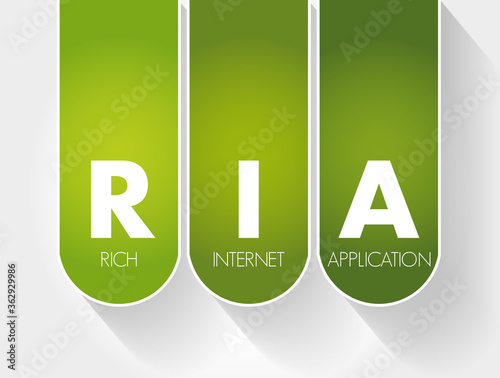 RIA - Rich Internet Application acronym, technology concept background