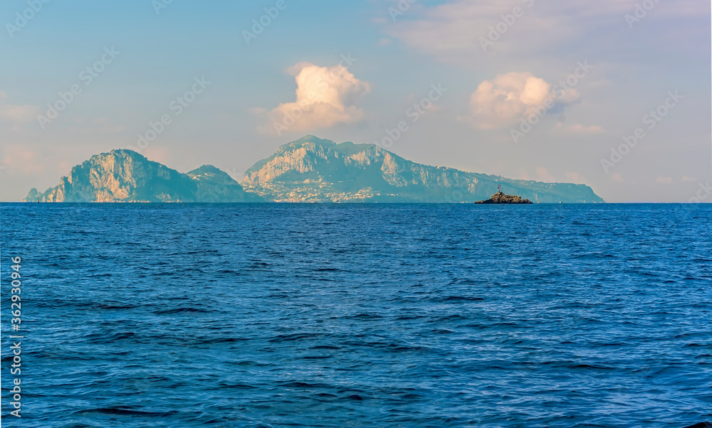A view across the Gulf of Naples towards Capri Island, Italy A view across the Gulf of Naples towards Capri Island, Italy