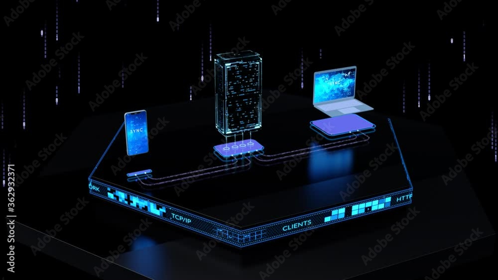 Server sync with phone and laptop Network and data servers of a data