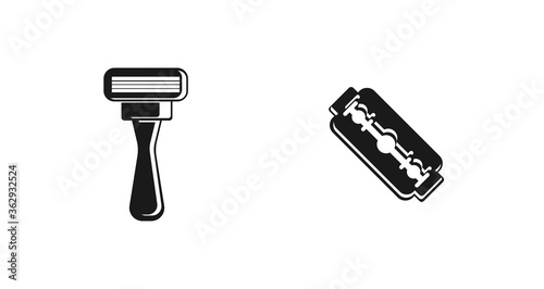 shaving razor icon set