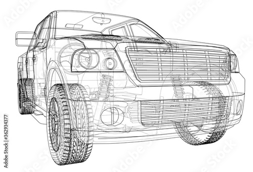 Car silhouettes. 3D illustration