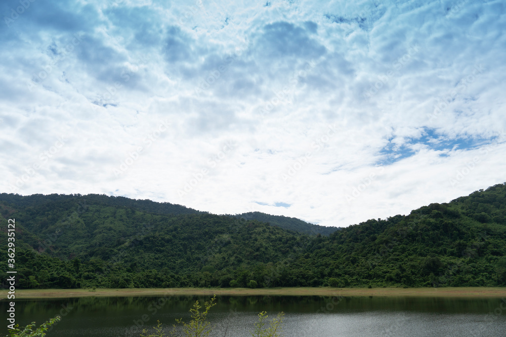 Landscape of a small reservoir on the edge of the hill. Ang Kep Nam Sai Thong Nakhon Nayok Thailand. Landscape of a small reservoir on the edge of the hill. Ang Kep Nam Sai Thong Nakhon Nayok Thailand.