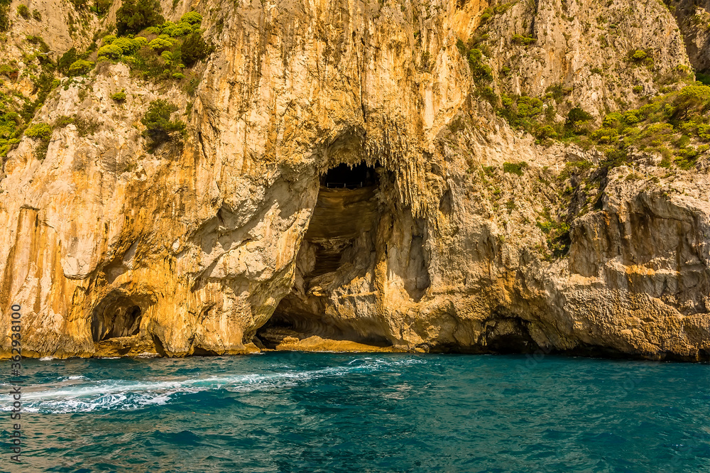 Fototapeta premium A view into the White Grotto on the Island of Capri, Italy
