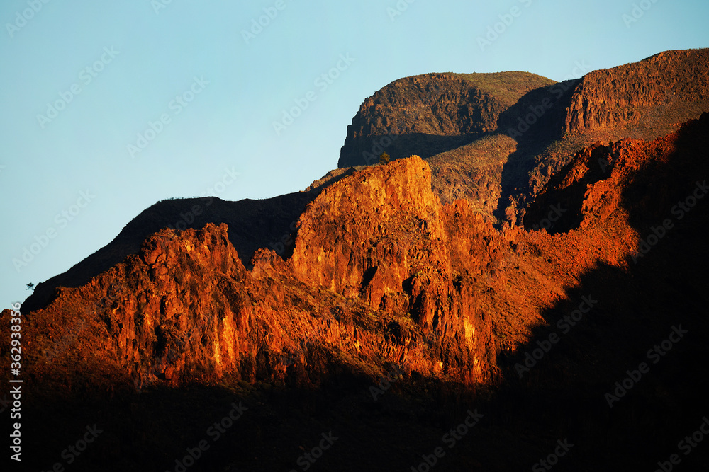 Alpine landscape in Natural Park of Pilancones in Gran Canaria, Canary Islands, Spain