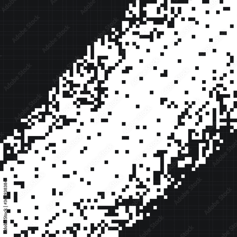 Black and white pixel background. Vector illustration for your graphic design.
