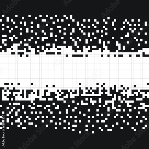 Black and white pixel background. Vector illustration for your graphic design.