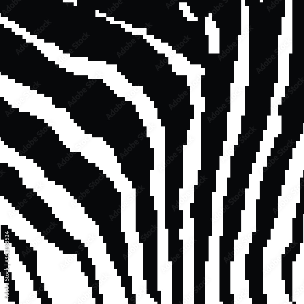 Zebra texture in pixel art vector illustration