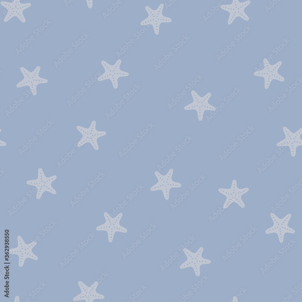 Seamless nautical pattern on a blue background. Beautiful starfish. Vector illustration. Seamless nautical pattern on a blue background. Beautiful starfish. Vector illustration.