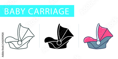 icons set, child car seat
