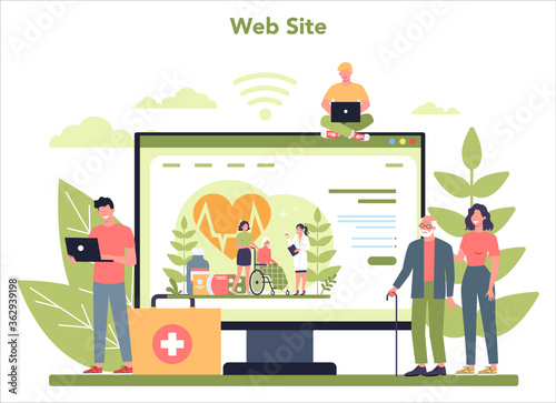 Nurse online service or platform. Medical occupation, hospital