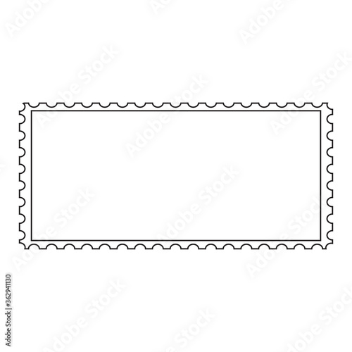 Blank postage stamp template isolated on white background. Trendy postage stamp for label, sticker, app, post stamp and wallpaper. Creative art concept, vector illustration