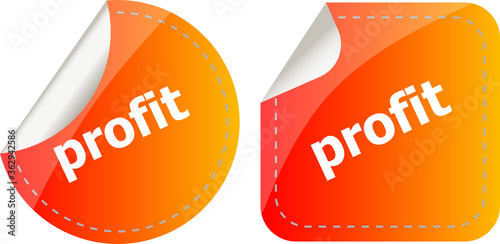 stickers label set business tag with profit word