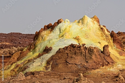 Salt ponds, bubbling chimneys and salt terraces form the bottom of the volcanic crater Dallol, Ethiopia: The Hottest Place on Earth,Danakil Depression,North Ethiopia,Africa photo