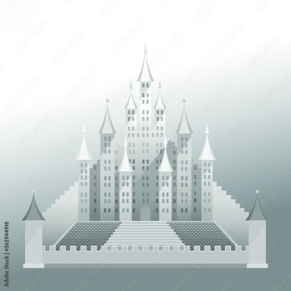 Vector Grey Castle Illustration