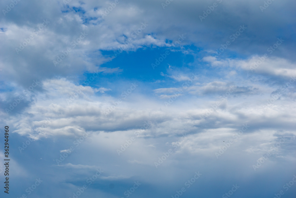 Obraz premium expressive background of blue sky and white and gray cloudscape