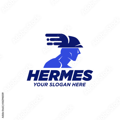 Winged Helm on Hermes Head Logo Concept