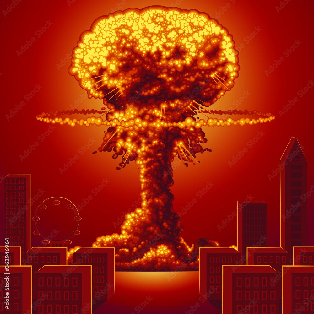 Vector Color Atomic Explosion Illustration