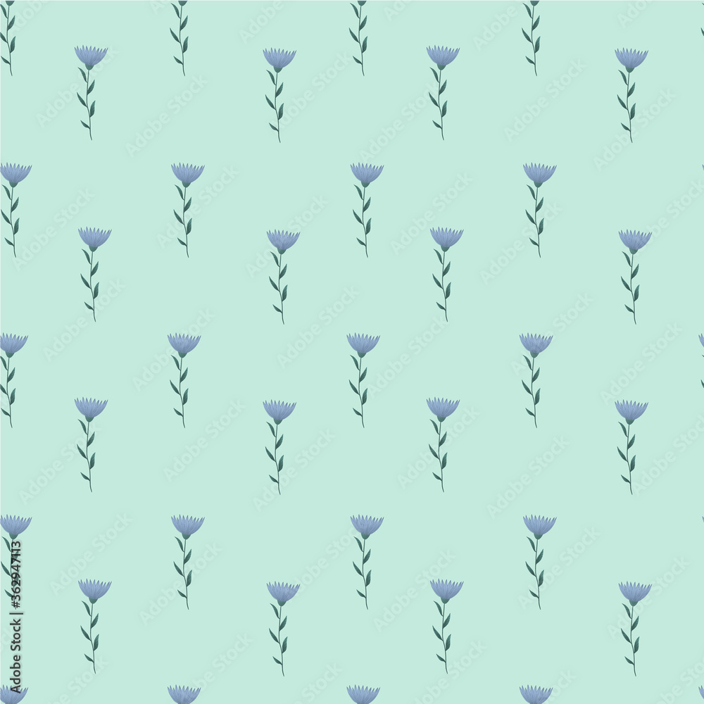Seamless pattern with blue flowers. Summer background. Seamless pattern with blue flowers. Summer background.