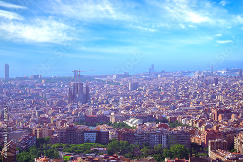 An aerial view of Barcelona  Spain