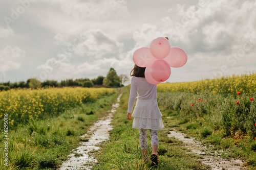 child walking in the field