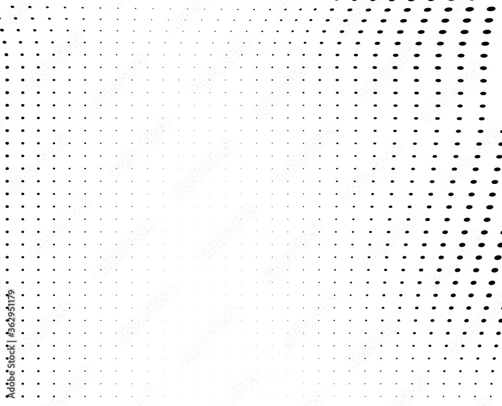 Abstract monochrome halftone pattern. Wide vector illustration