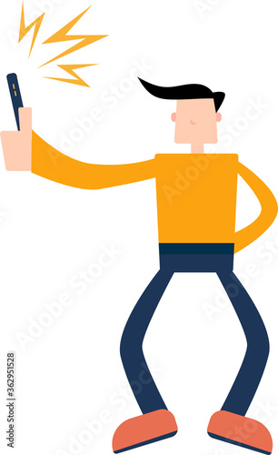 Character Selfie Flat design Illustration Vector