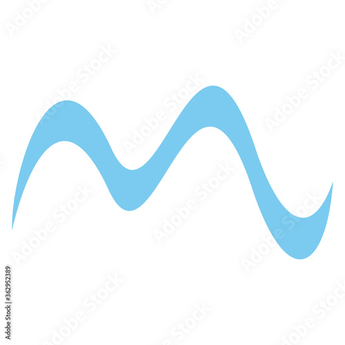 W Letter Water wave Logo Template vector illustration design