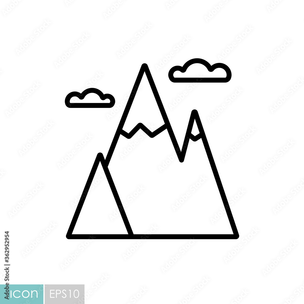 Mountains vector icon. Nature sign Mountains vector icon. Nature sign