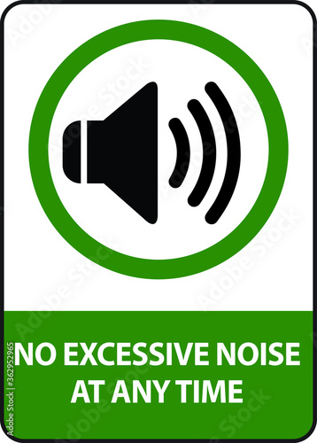 NO SOUND NO EXCESSIVE NOISE ALLOWED KEEP SILENCE BE QUITE WARNING SIGN VECTOR