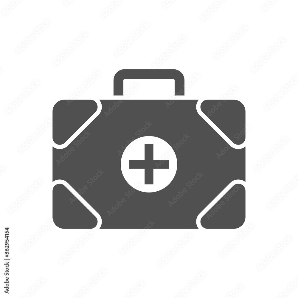 Obraz premium First aid kit icon in flat style.Vector illustration.