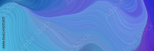 colorful and elegant vibrant creative waves graphic with modern soft swirl waves background design with corn flower blue, slate blue and medium turquoise color © Eigens