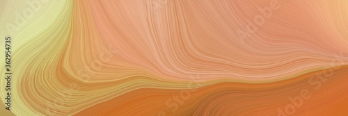 colorful and elegant vibrant abstract artistic waves graphic with contemporary waves illustration with dark salmon, pale golden rod and coffee color