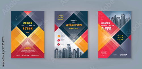 Business Leaflet Brochure Flyer Template Design Set. Corporate Flyer Template A4 Size