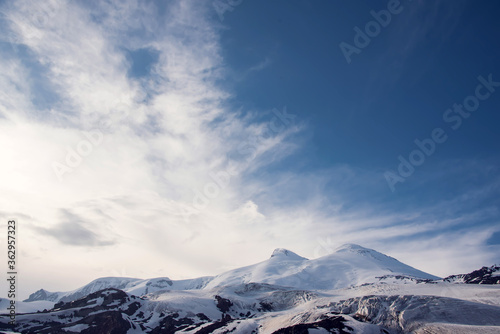 Panoramic view of glacier mountains of Elbrus region, Russia © Николай Савин