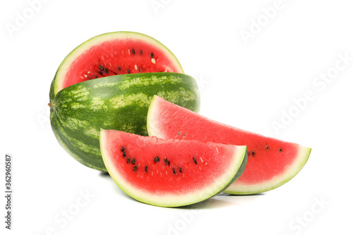 Fresh watermelon isolated on white background. Summer fruit