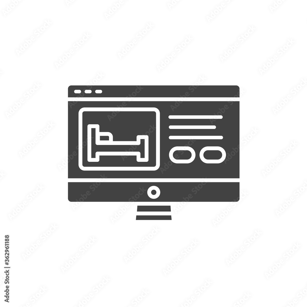 Hotel online booking black line icon. Choice apartment symbol. Trip planning. Pictogram for web page, mobile app, promo. UI UX GUI design element. Hotel online booking black line icon. Choice apartment symbol. Trip planning. Pictogram for web page, mobile app, promo. UI UX GUI design element.