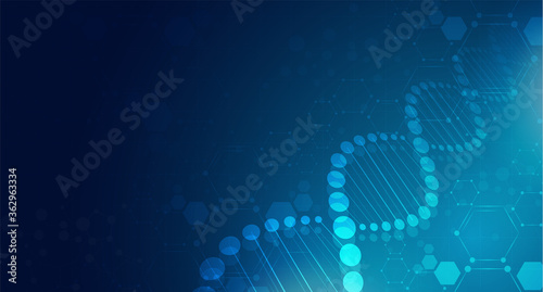 DNA digital, sequence, code structure with glow. Science concept and nano technology background. vector design.