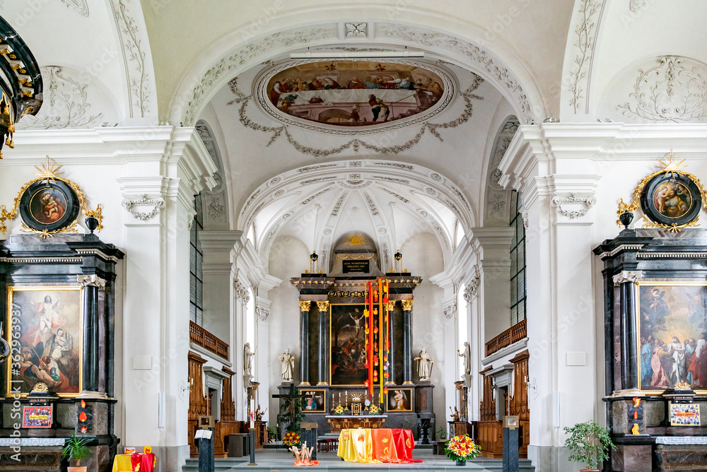 interior view of the church of Peter and Paul with the high altar