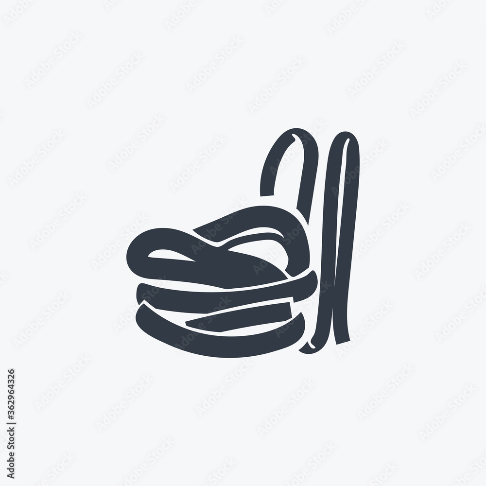 Vecteur Stock Pappardelle pasta icon isolated on clean background