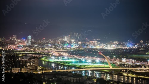 Wallpaper Mural Taipei, Taiwan Hushan Xiangshan filmed Taipei skyline Taipei 101 night time-lapse video Torontodigital.ca