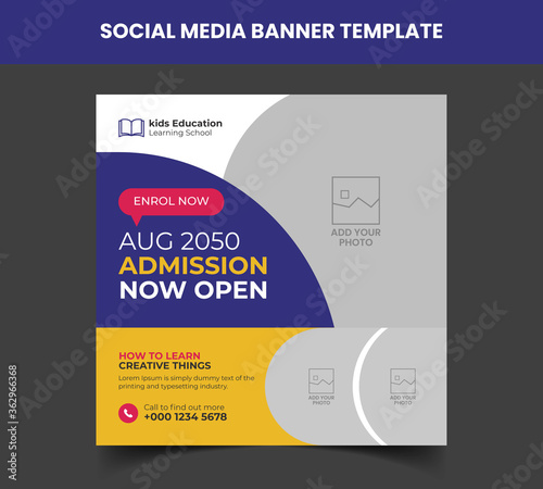 Junior Admission for Kids School Education Social Media banner Template Design Story.