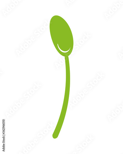 green spoon cutlery tool icon