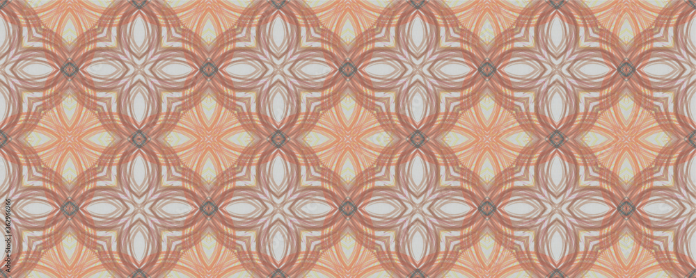 Hand Drawn Geometrical Pattern. Pen Petal Mosaic