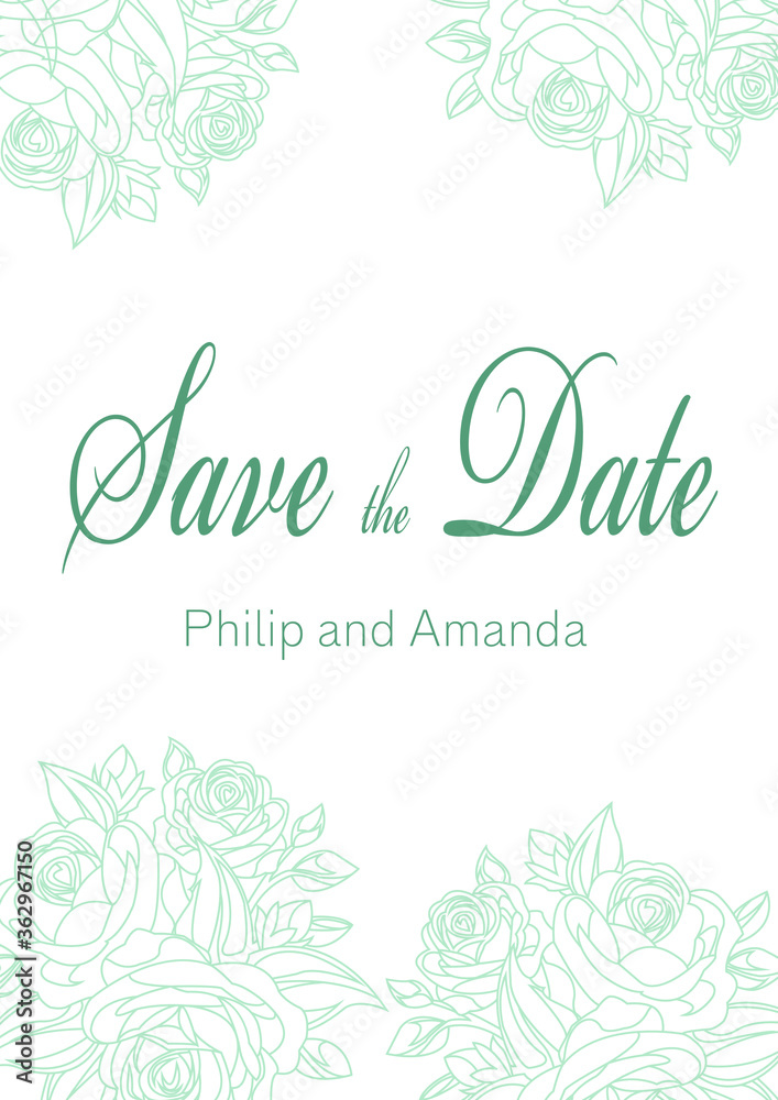 Obraz Zapisz datę, karta zaproszenie na ślub