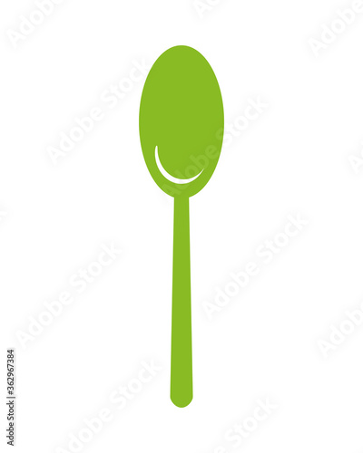 green spoon cutlery tool icon