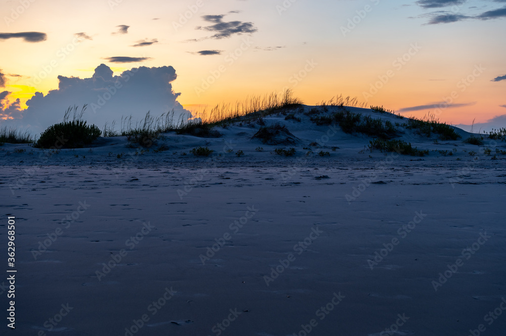 Sunset Shadows on Sand Dunes