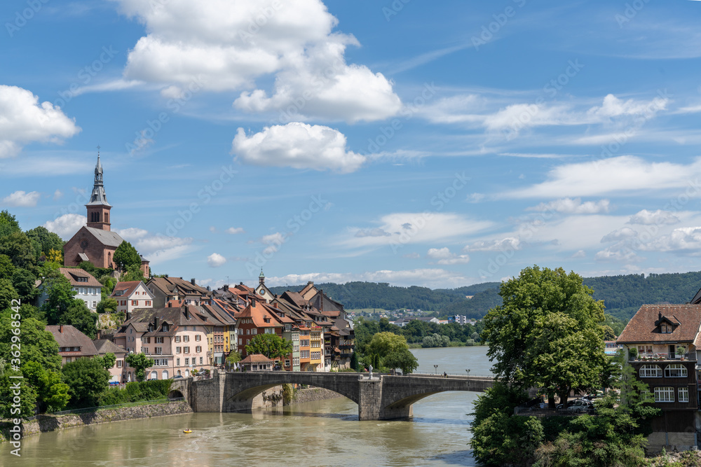 view of the picturesque town of Laufenburg on the Rhine