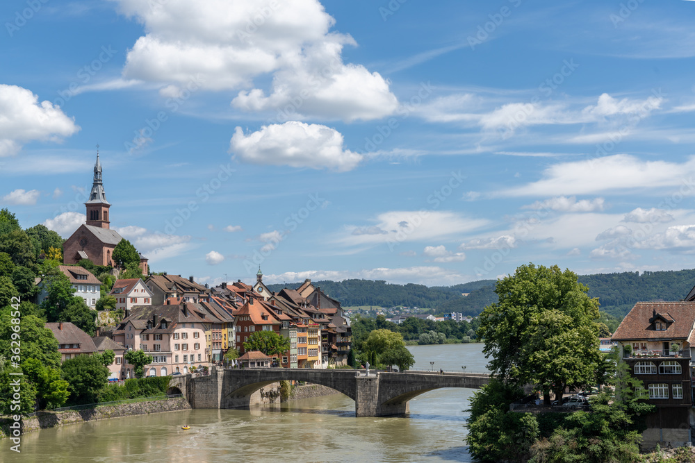 view of the picturesque town of Laufenburg on the Rhine view of the picturesque town of Laufenburg on the Rhine