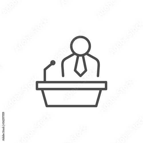 Public speaking line outline icon