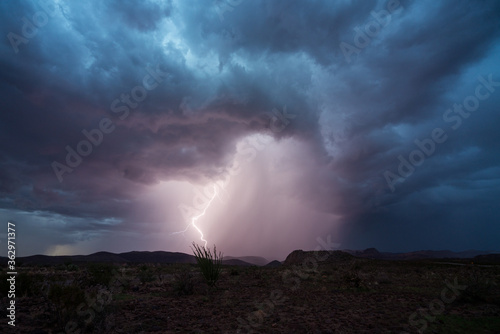 A lightning strike Safford, Arizona during monsoon season.